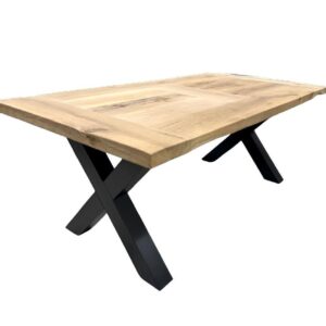 Table de ferme Chêne Massif Ancien & Pieds Métal